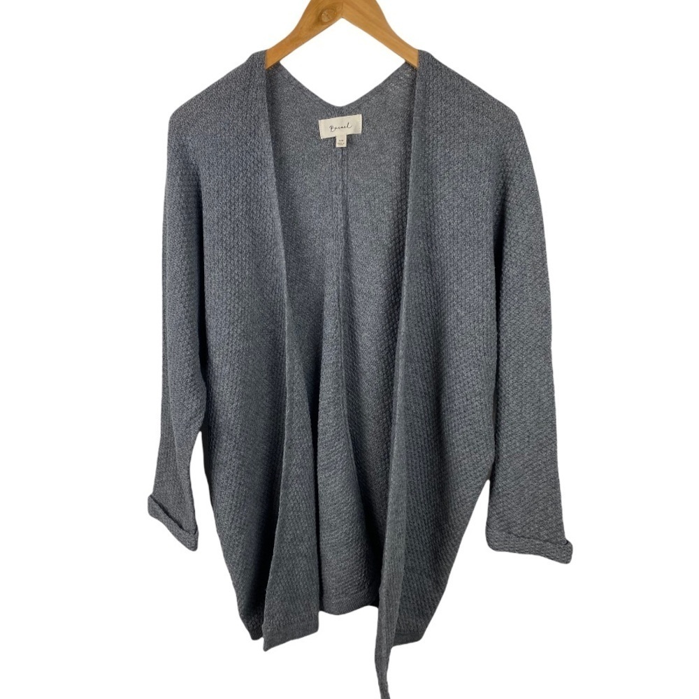 Becool Womens Oversized Gray Waffle Open Front Cardigan Size Small/Medium